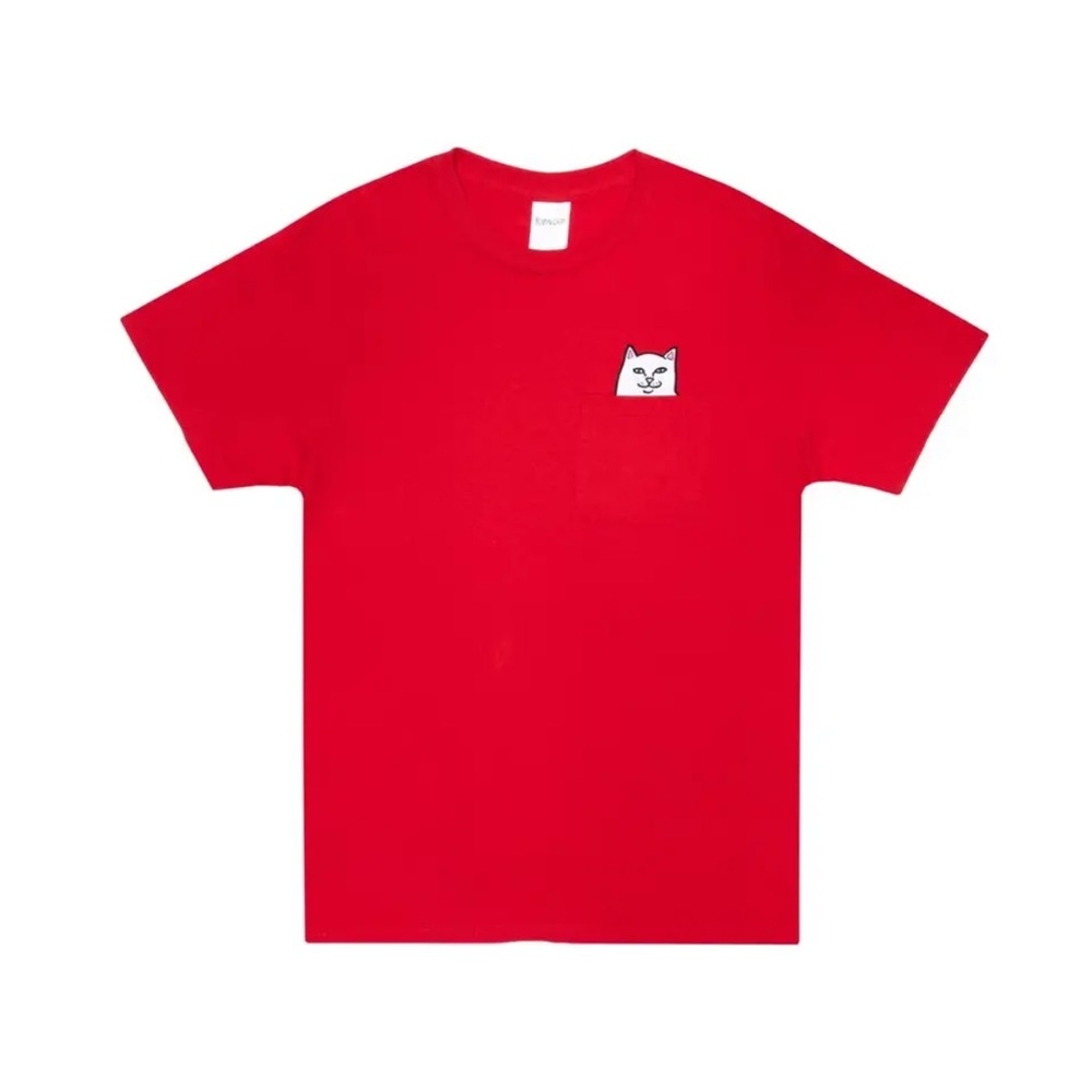 RIPNDIP Red Pocket Middle Finger Lord Nermal Cat T-Shirt Size Medium